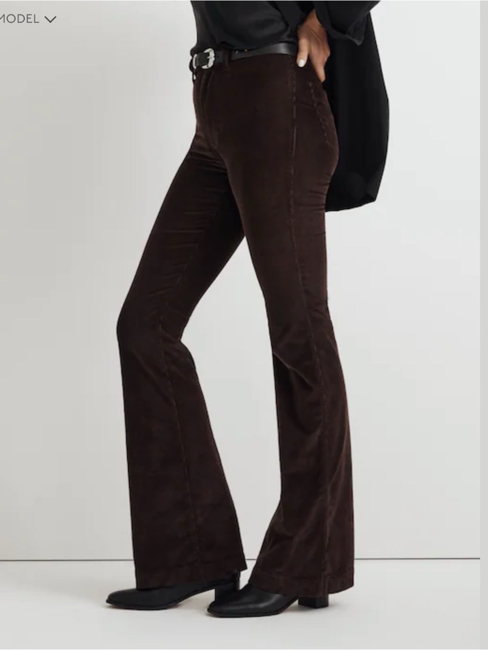 NWT Madewell Perfect Vintage Pant in Corduroy Dark Coffee 29 - Picture 4 of 10